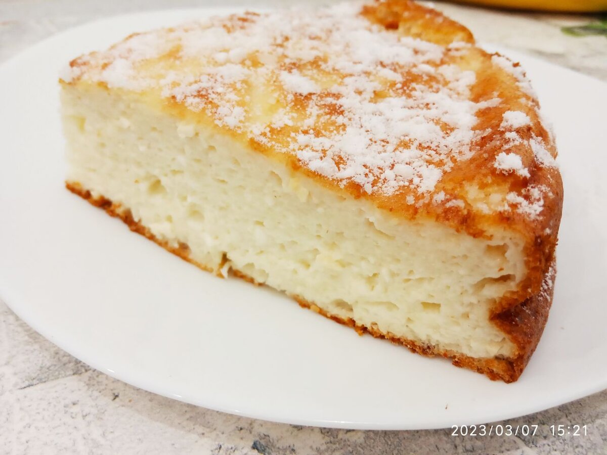 Нежная творожная запеканка на манной крупе и крахмале