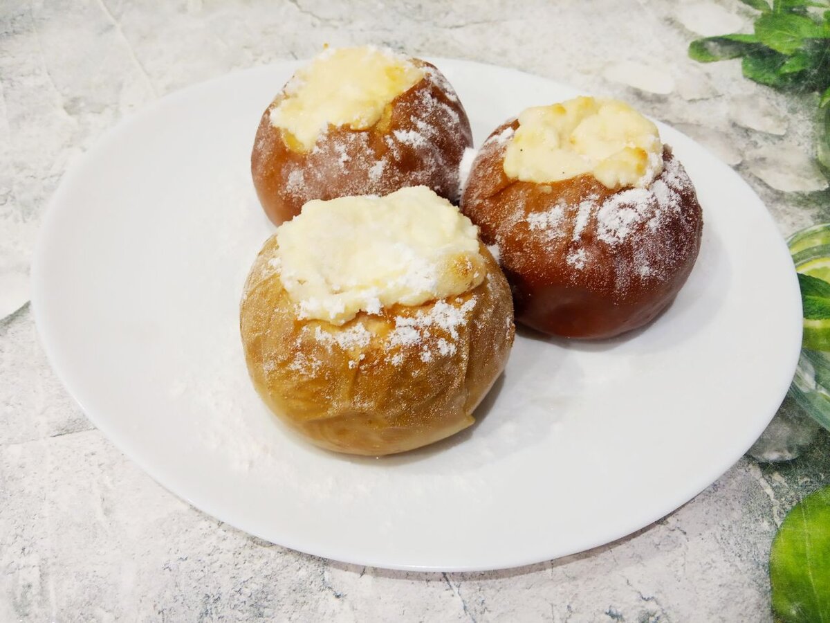 Как приготовить запеченные яблоки с творогом и сливочным маслом