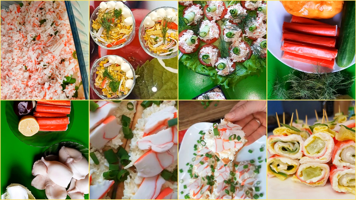 Кулинарные идеи с крабовыми палочками для праздничного стола