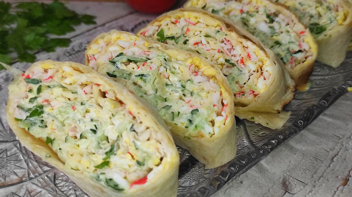 Лаваш с крабами: идеальная закуска за 20 минут