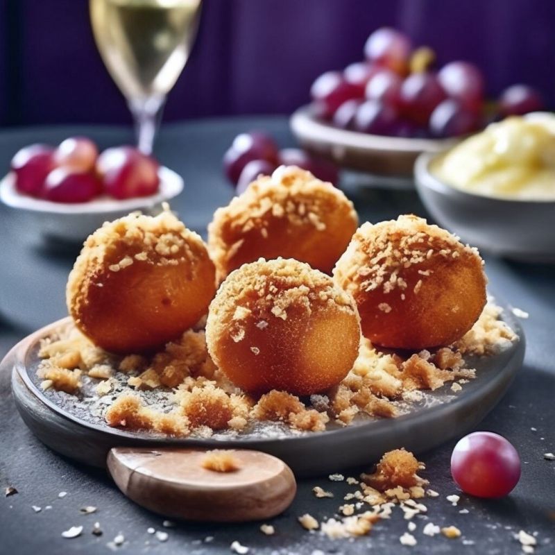 Творожные шарики: простое лакомство с виноградом и вафельной крошкой